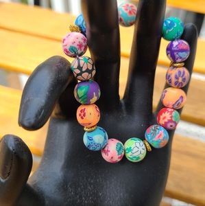 Handmade Clay Bead Bracelet